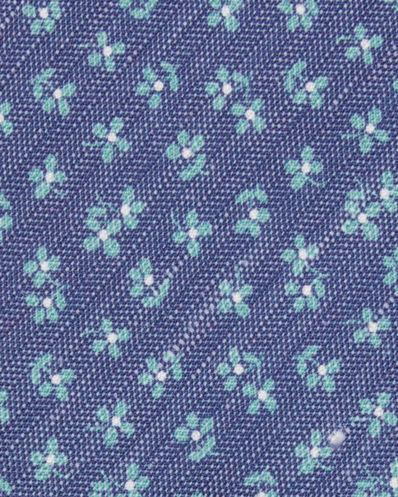 Silk/Linen Print Tie in Air Force/Aegean Flower