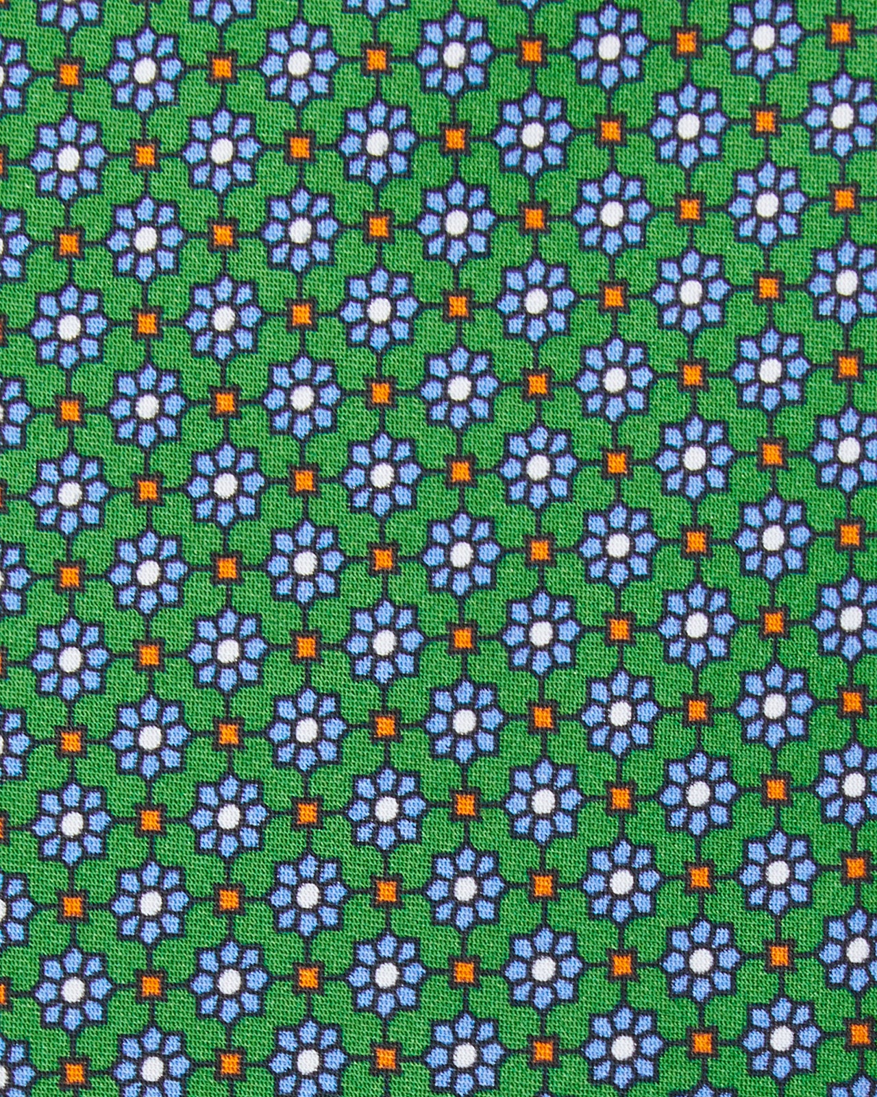 Silk Print Tie in Green/Aegean Flower