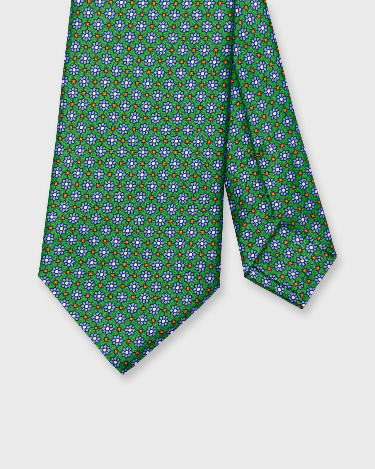 Silk Print Tie in Green/Aegean Flower