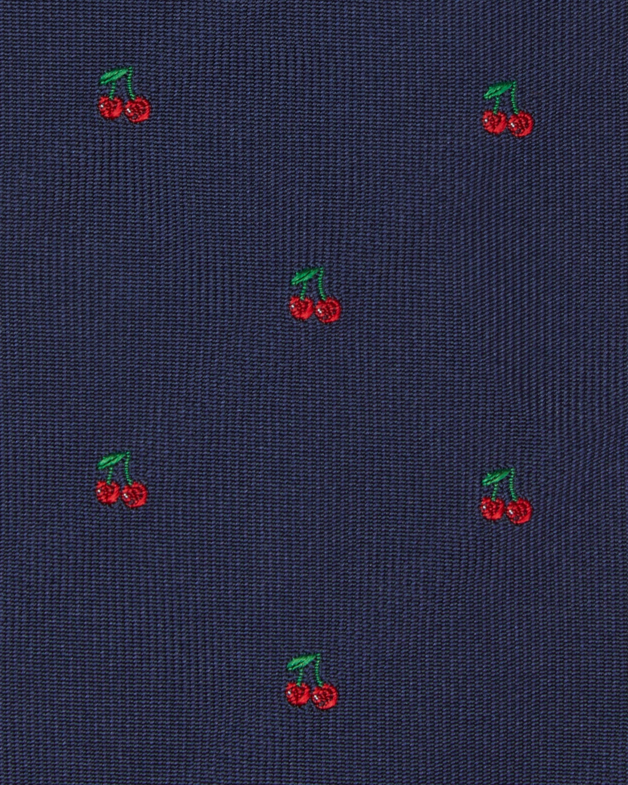 Silk Woven Tie in Navy/Red Cherry