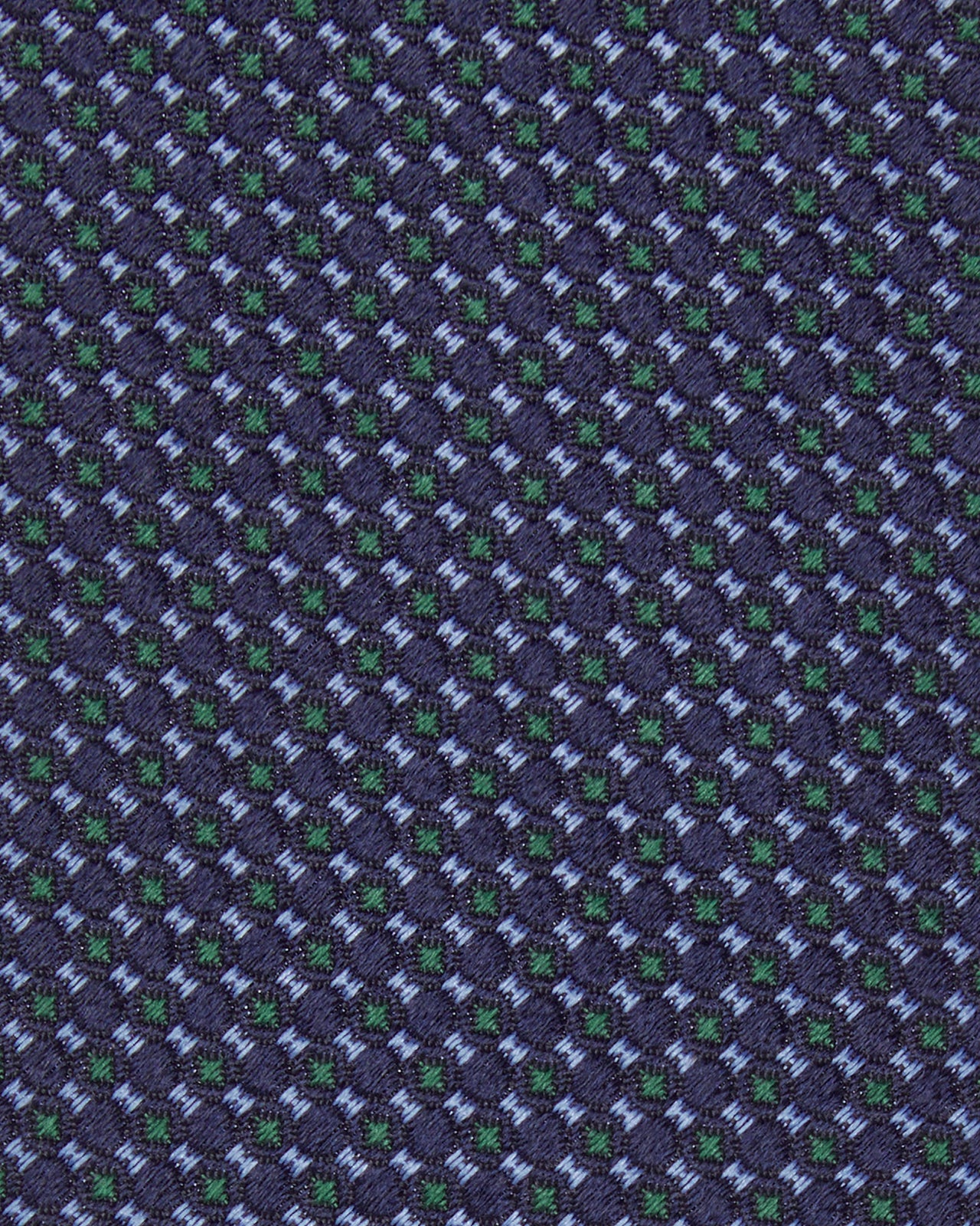 Silk Jacquard Tie in Navy/Sky/Green