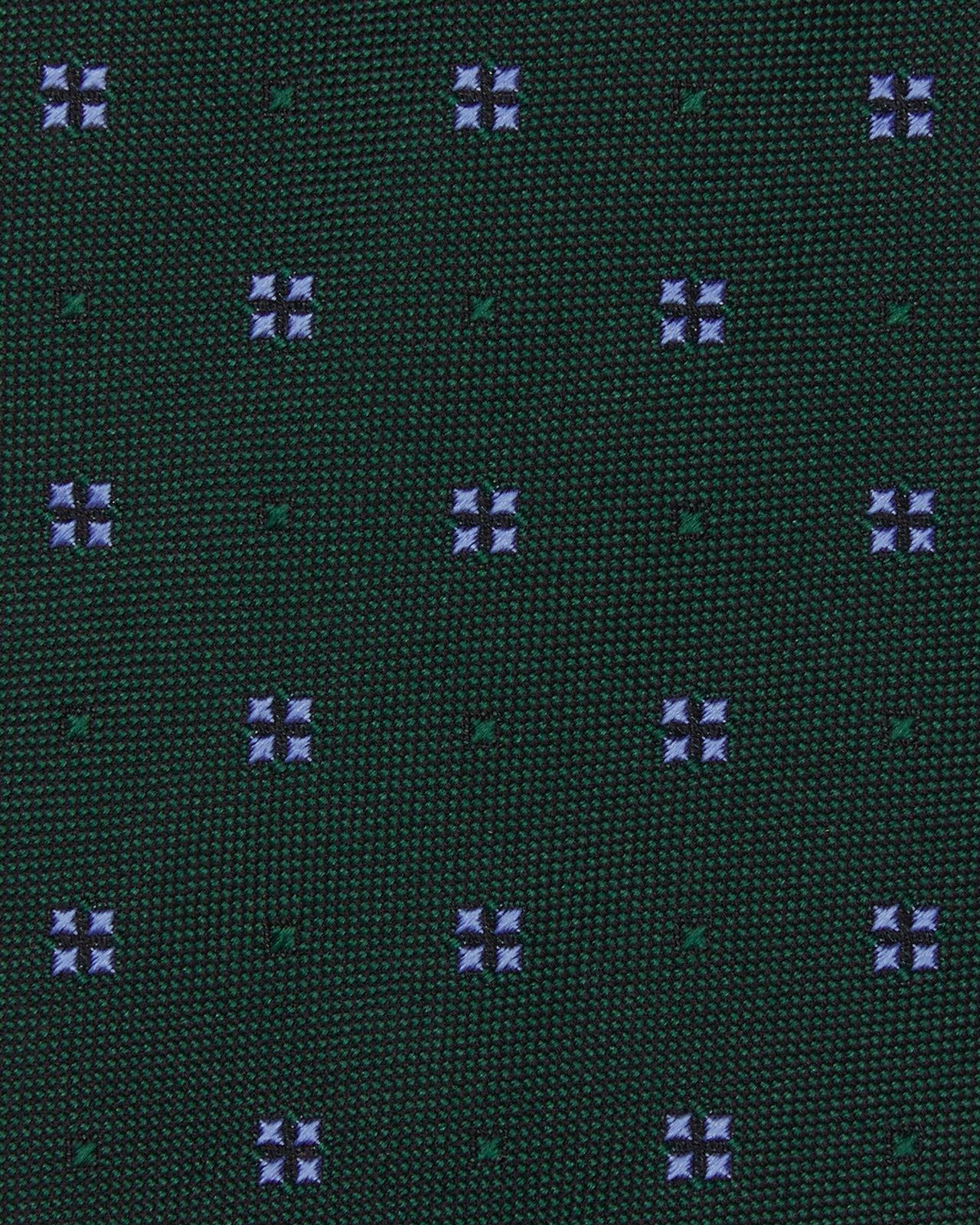 Silk Jacquard Tie in Green/French Blue Mini Medallion
