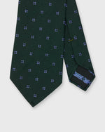 Load image into Gallery viewer, Silk Jacquard Tie in Green/French Blue Mini Medallion
