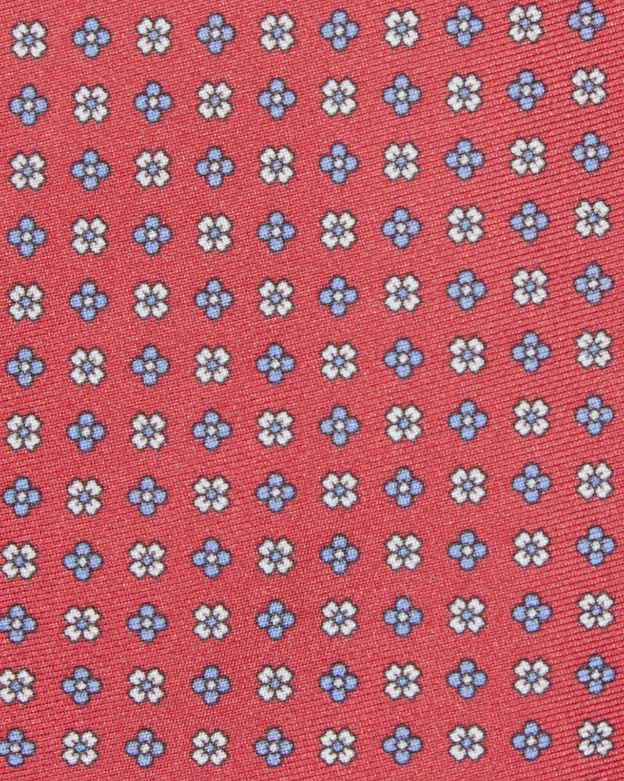 Silk Print Tie in Papaya/Sky Floral Foulard