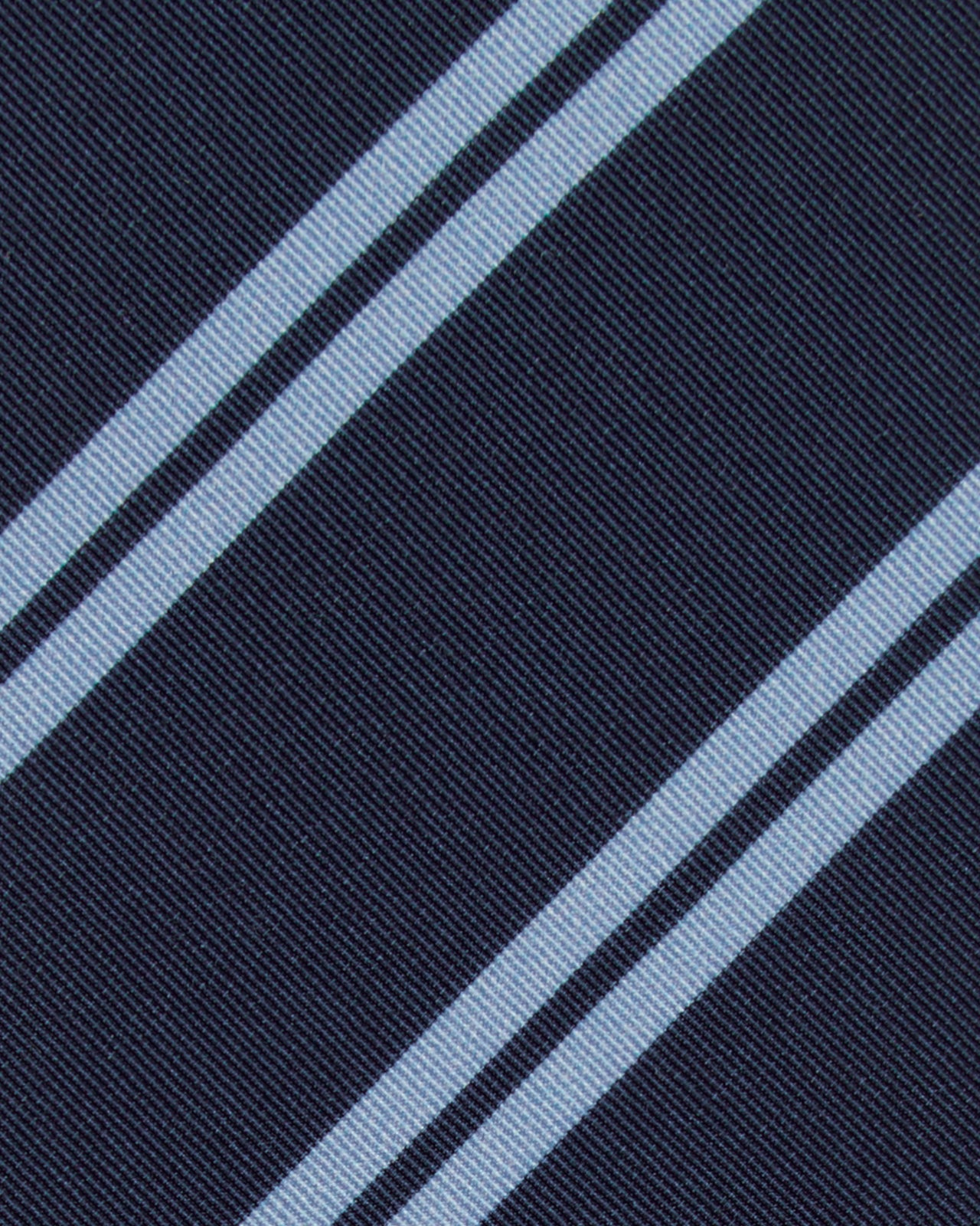 Irish Poplin Tie in Ink/Sky Stripe