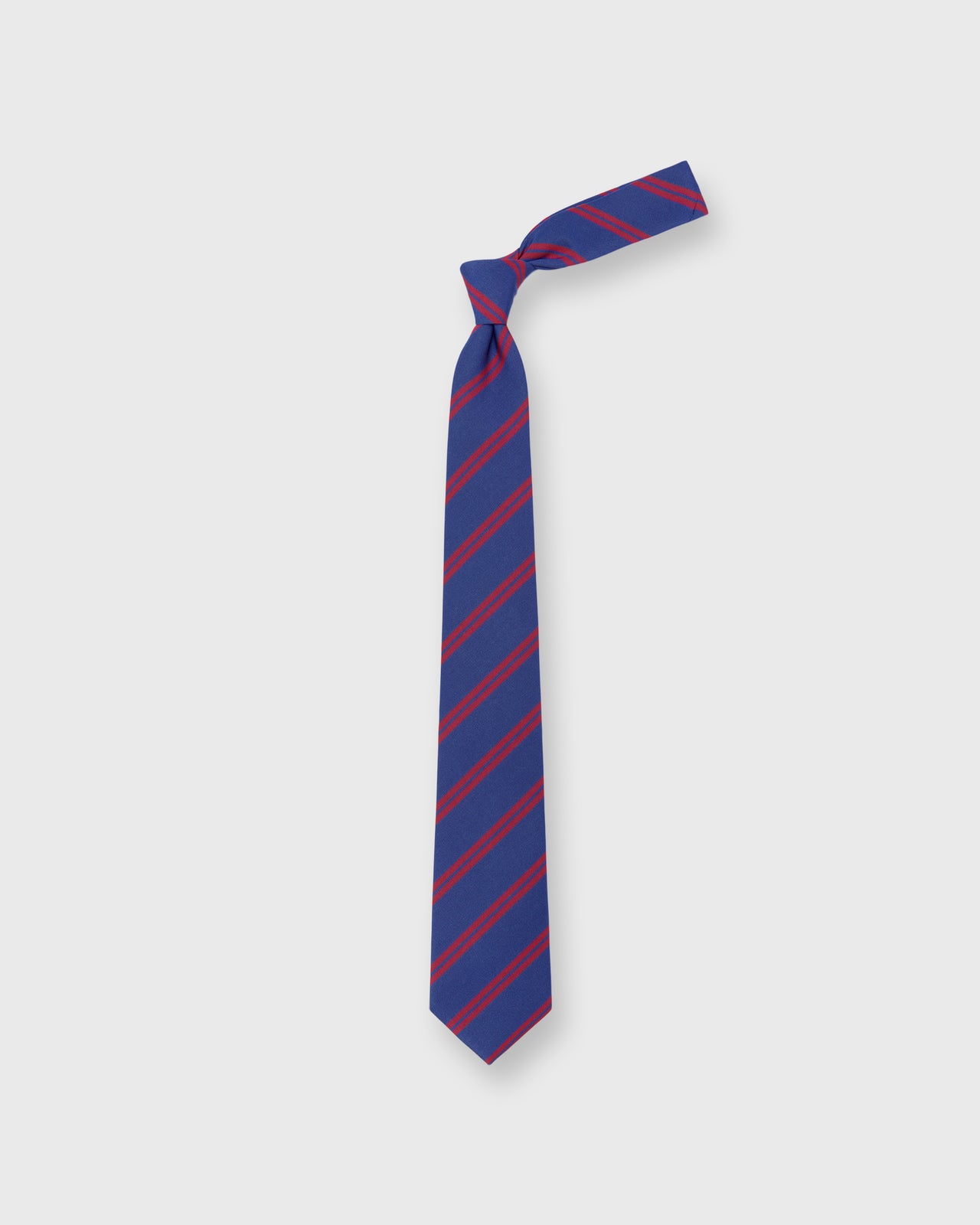 Irish Poplin Tie in Ocean/Red Stripe