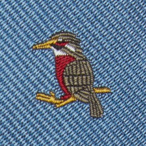 Silk Club Tie in Sky/Smoke/Red Kingfisher