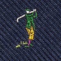 Silk Club Tie in Navy/Green Golfer