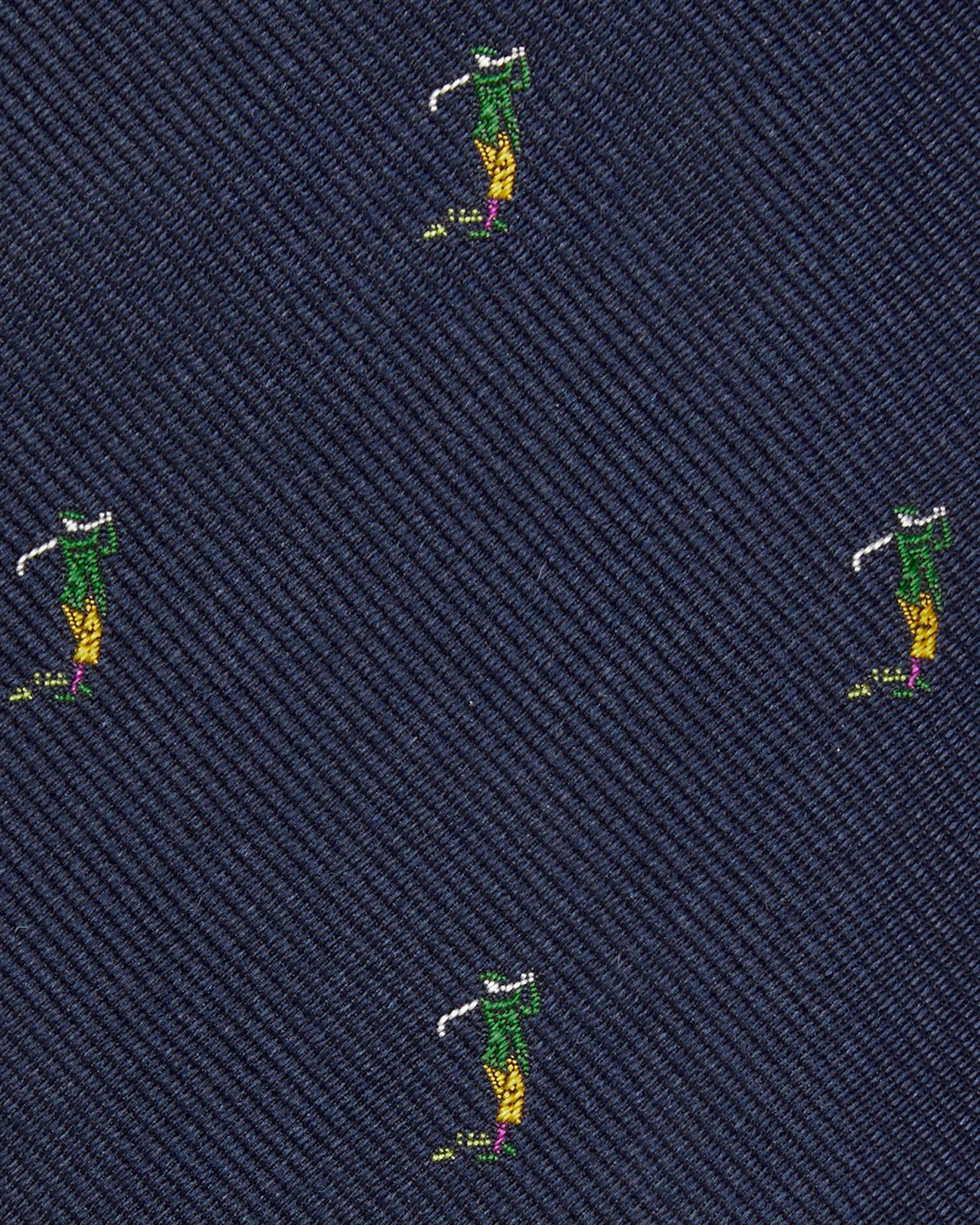 Silk Club Tie in Navy/Green Golfer