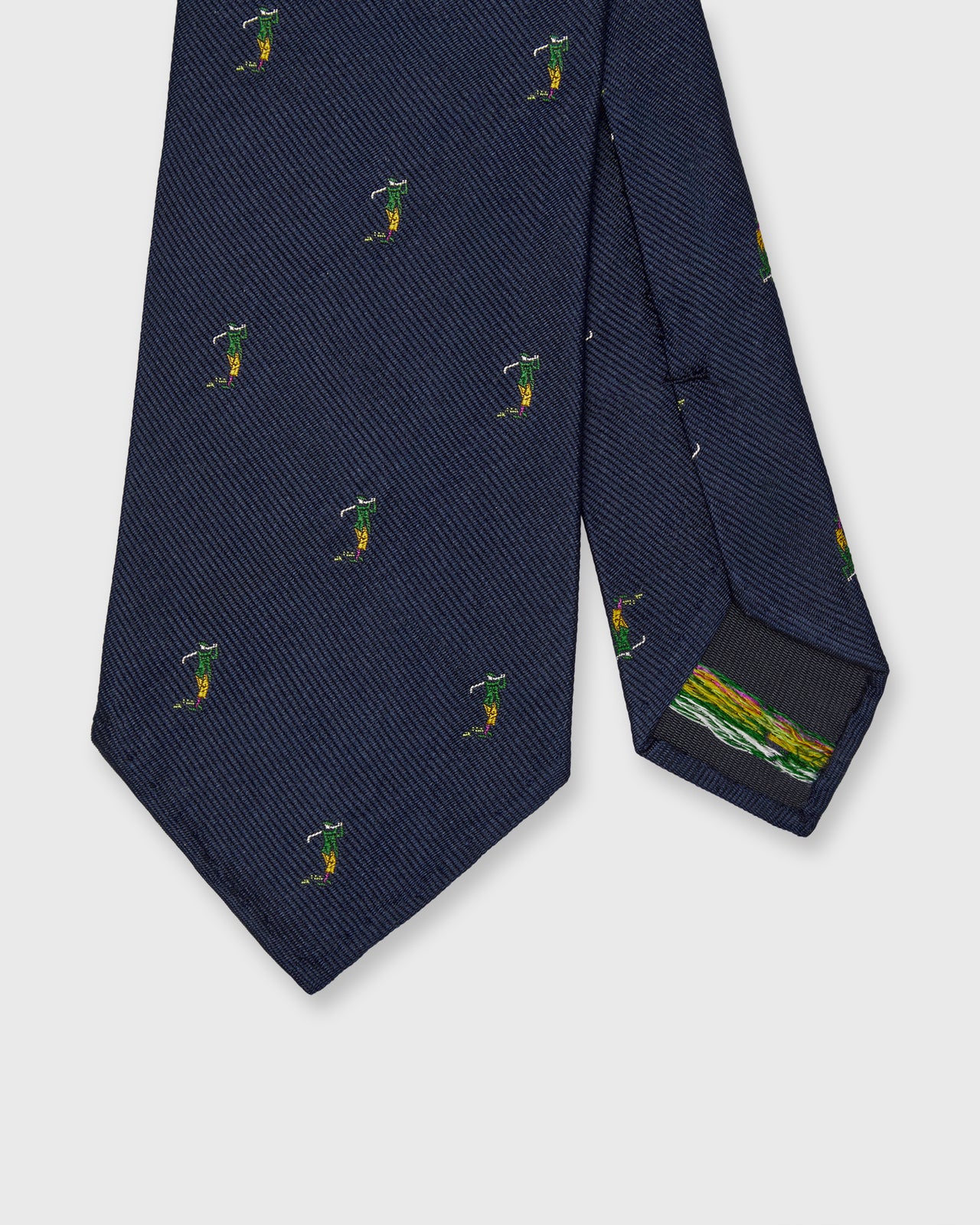 Silk Club Tie in Navy/Green Golfer