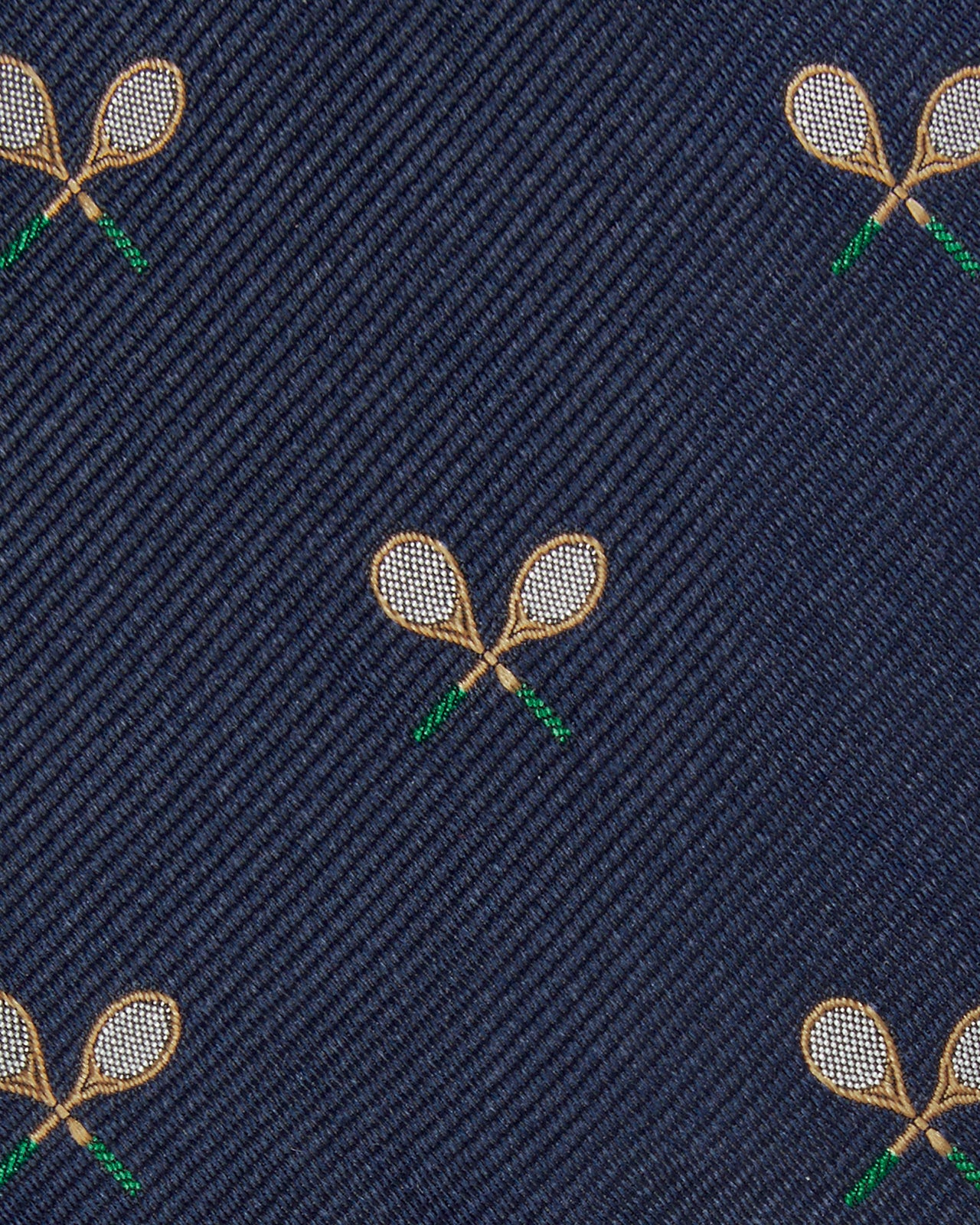 Silk Club Tie in Navy/Bone Racket