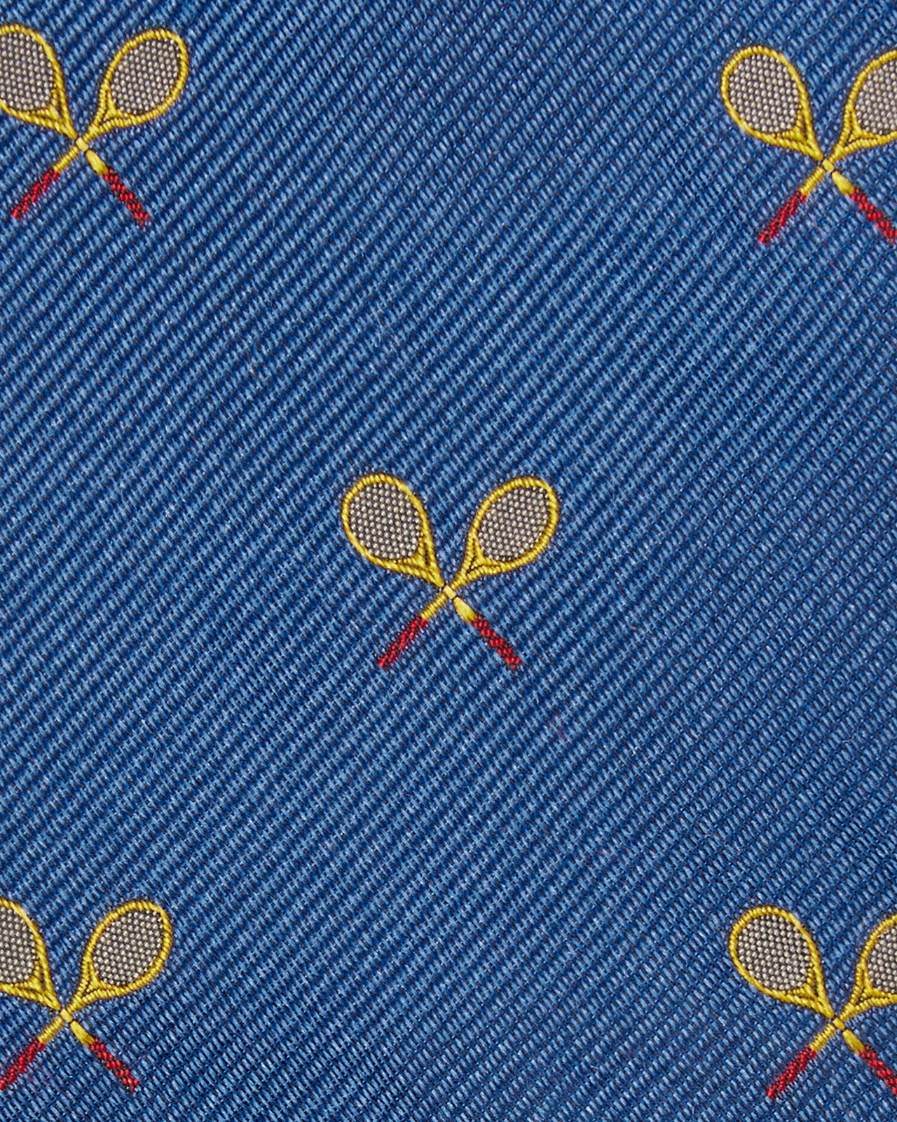 Silk Club Tie in Lapis/Yellow Racket
