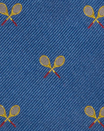 Load image into Gallery viewer, Silk Club Tie in Lapis/Yellow Racket

