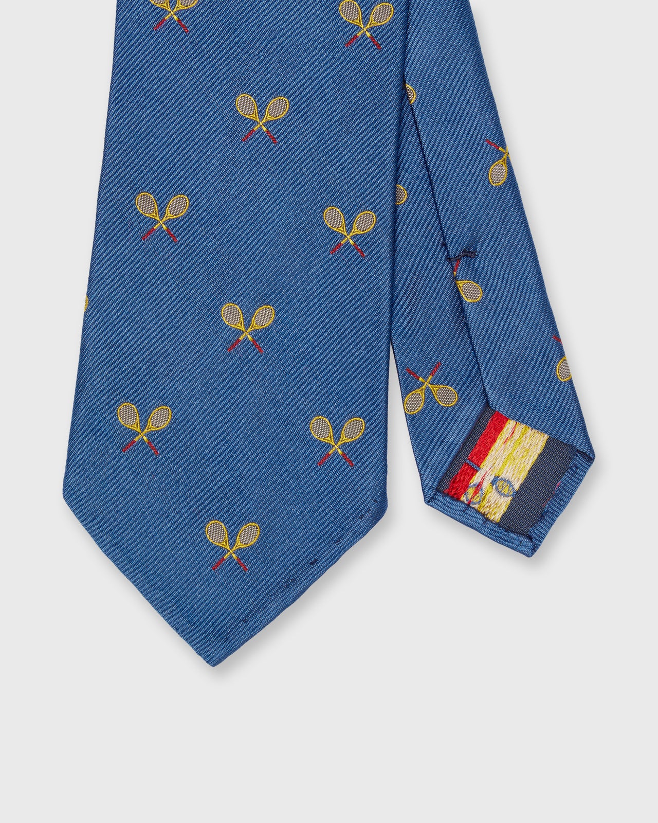Silk Club Tie in Lapis/Yellow Racket