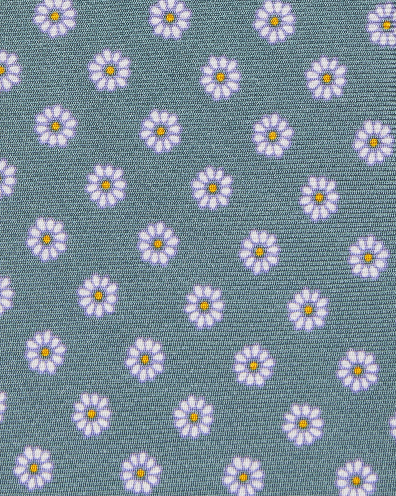 Silk Print Tie in Air Force/Chalk/Orange Flower