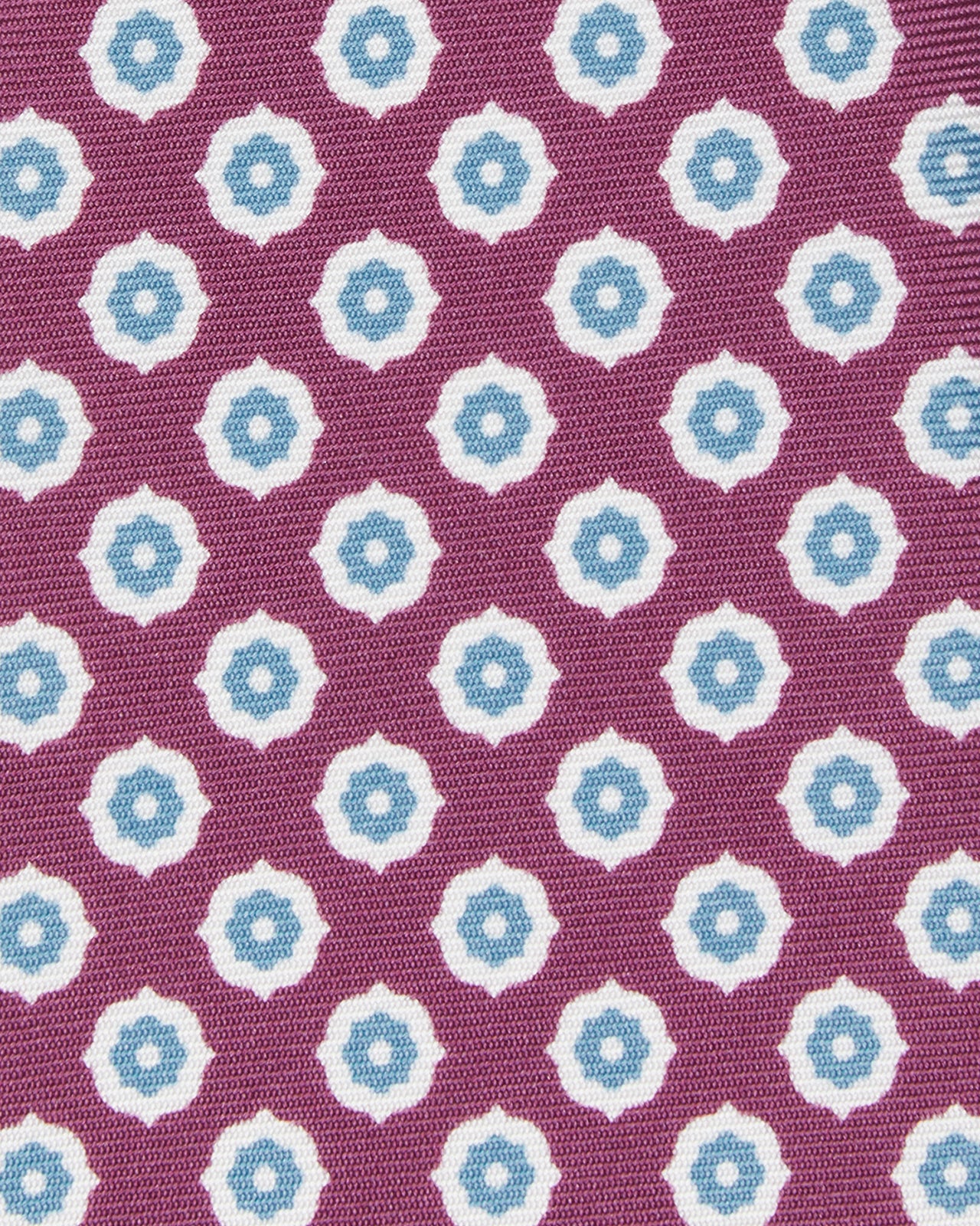 Silk Print Tie in Eggplant/Dutch/Chalk Foulard