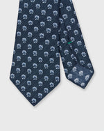 Load image into Gallery viewer, Silk/Linen Print Tie in Navy/Sky/Chalk Flower
