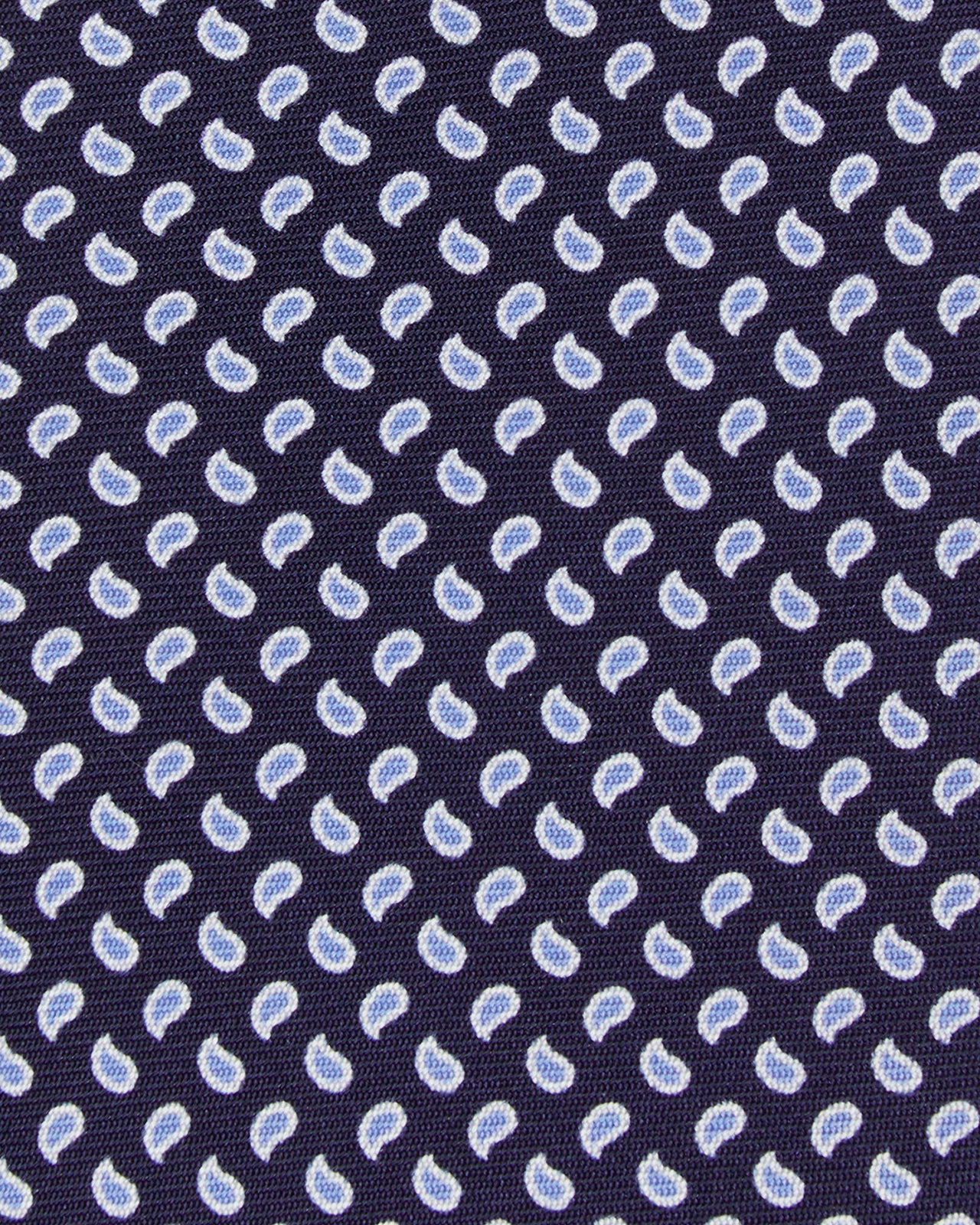 Silk Print Tie in Navy/Blue Mini Paisley