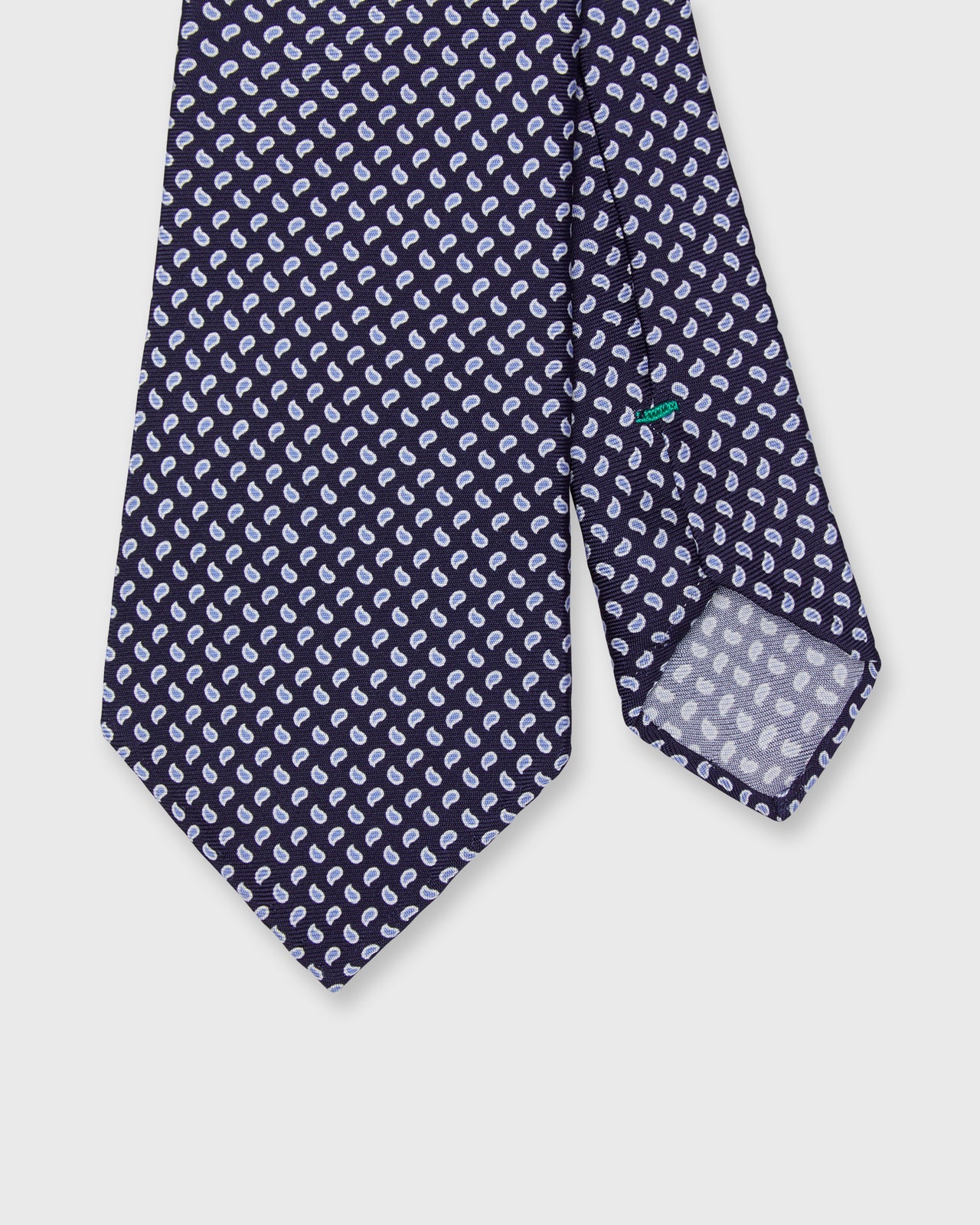 Silk Print Tie in Navy/Blue Mini Paisley