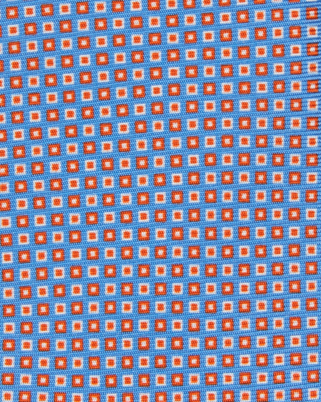 Silk Print Tie in Blue/Red Diamond Tile Print