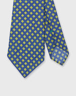 Load image into Gallery viewer, Silk/Linen Print Tie in Marine/Yellow Square

