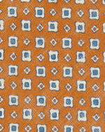 Load image into Gallery viewer, Linen Print Tie in Orange/Bone/Blue Foulard
