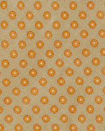 Load image into Gallery viewer, Linen Print Tie in Khaki/Orange Circle
