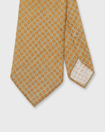 Load image into Gallery viewer, Linen Print Tie in Khaki/Orange Circle
