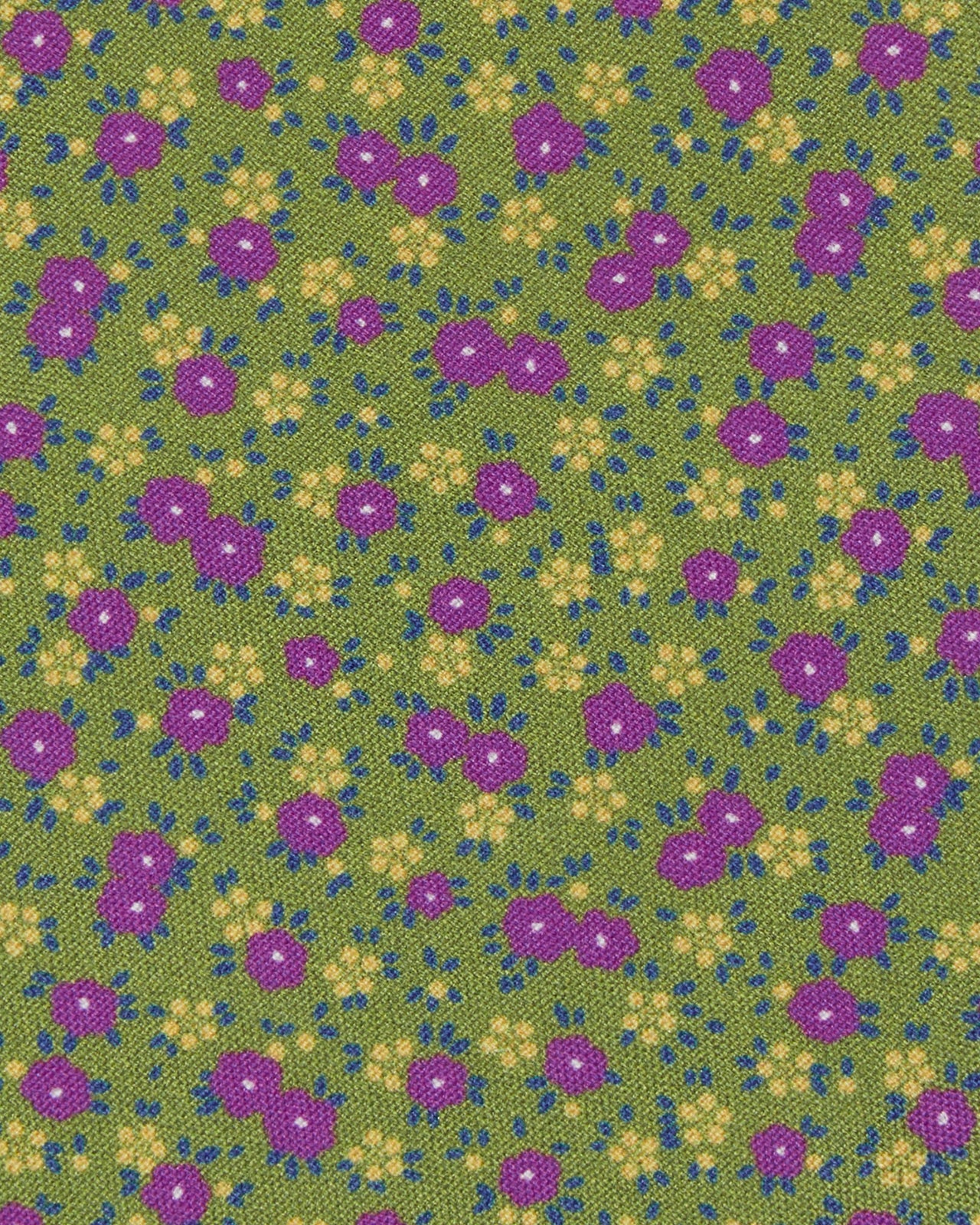Silk Print Tie in Spring/Straw/Purple Floral