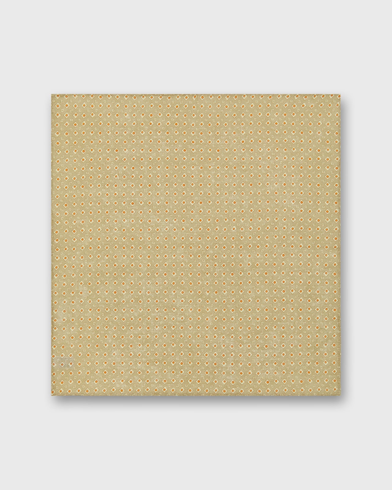 Linen Pocket Square in Pebble/Straw/Orange Foulard