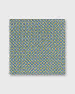 Load image into Gallery viewer, Linen Pocket Square in Blue/Stone Medallion
