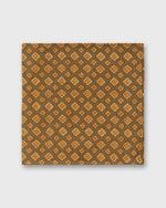 Load image into Gallery viewer, Linen Pocket Square in Brown/Orange Medallion
