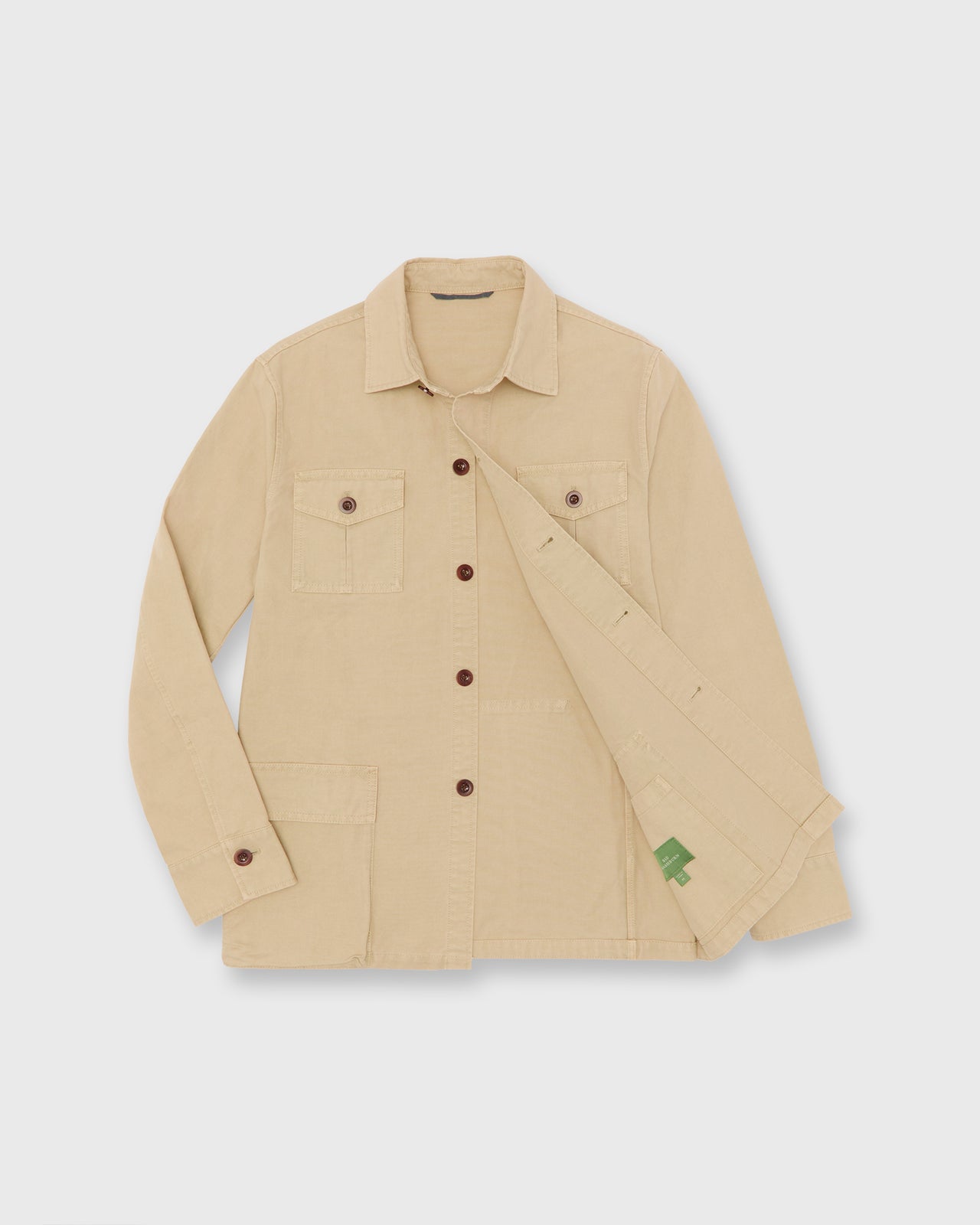 Military Jacket in Khaki Lightweight Canvas