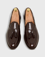 Load image into Gallery viewer, Italian Tassel Loafer in Dark Brown Calfskin
