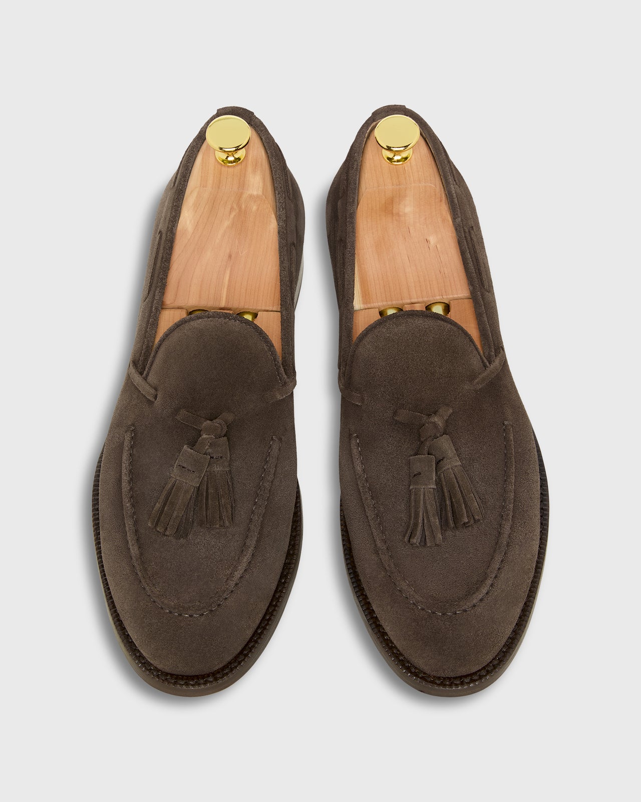 Italian Tassel Loafer in Chocolate Suede