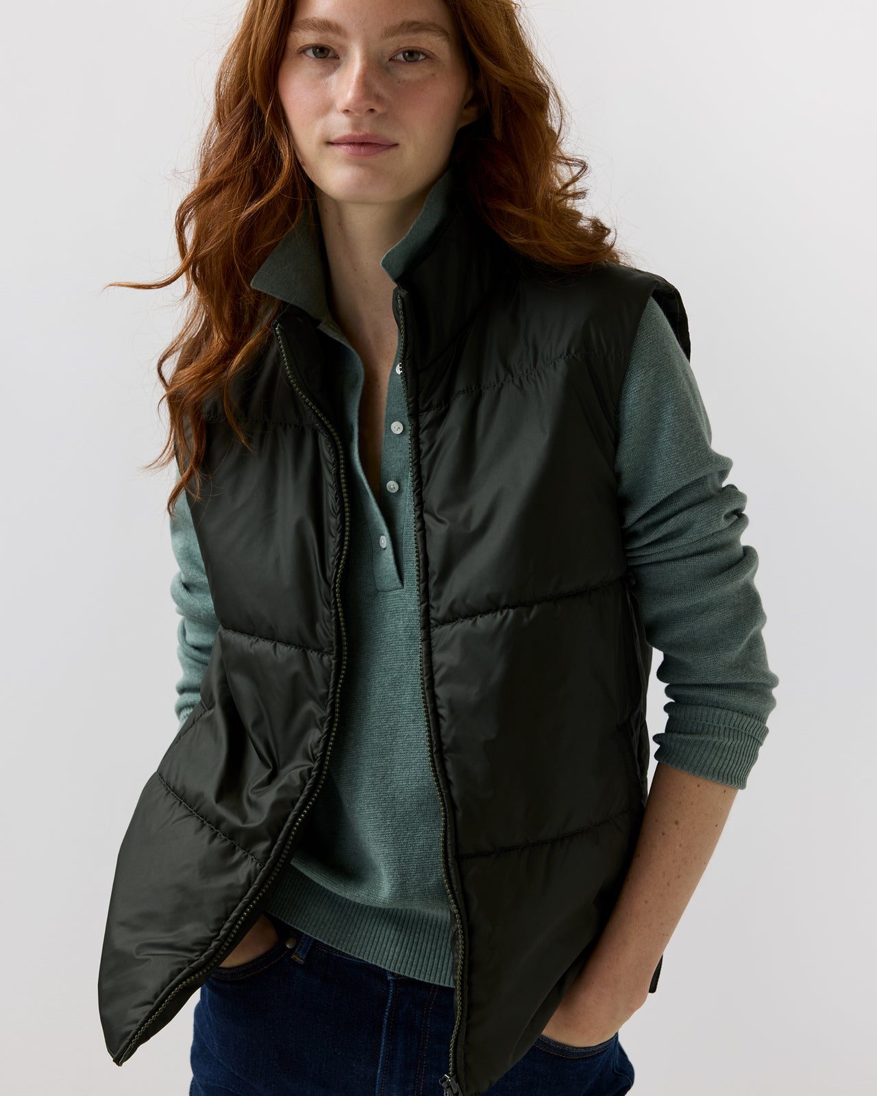 Bea Cashpad Jacket in Olive Dry Waxed Poplin