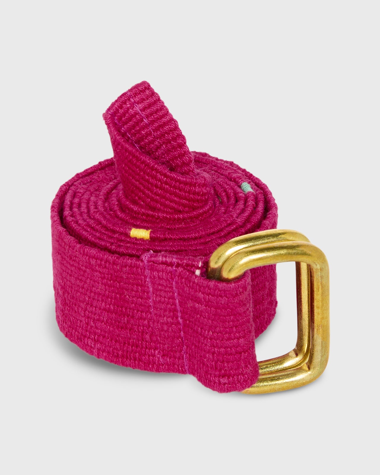 Hand-Loomed D-Ring Belt in Pink Tribal