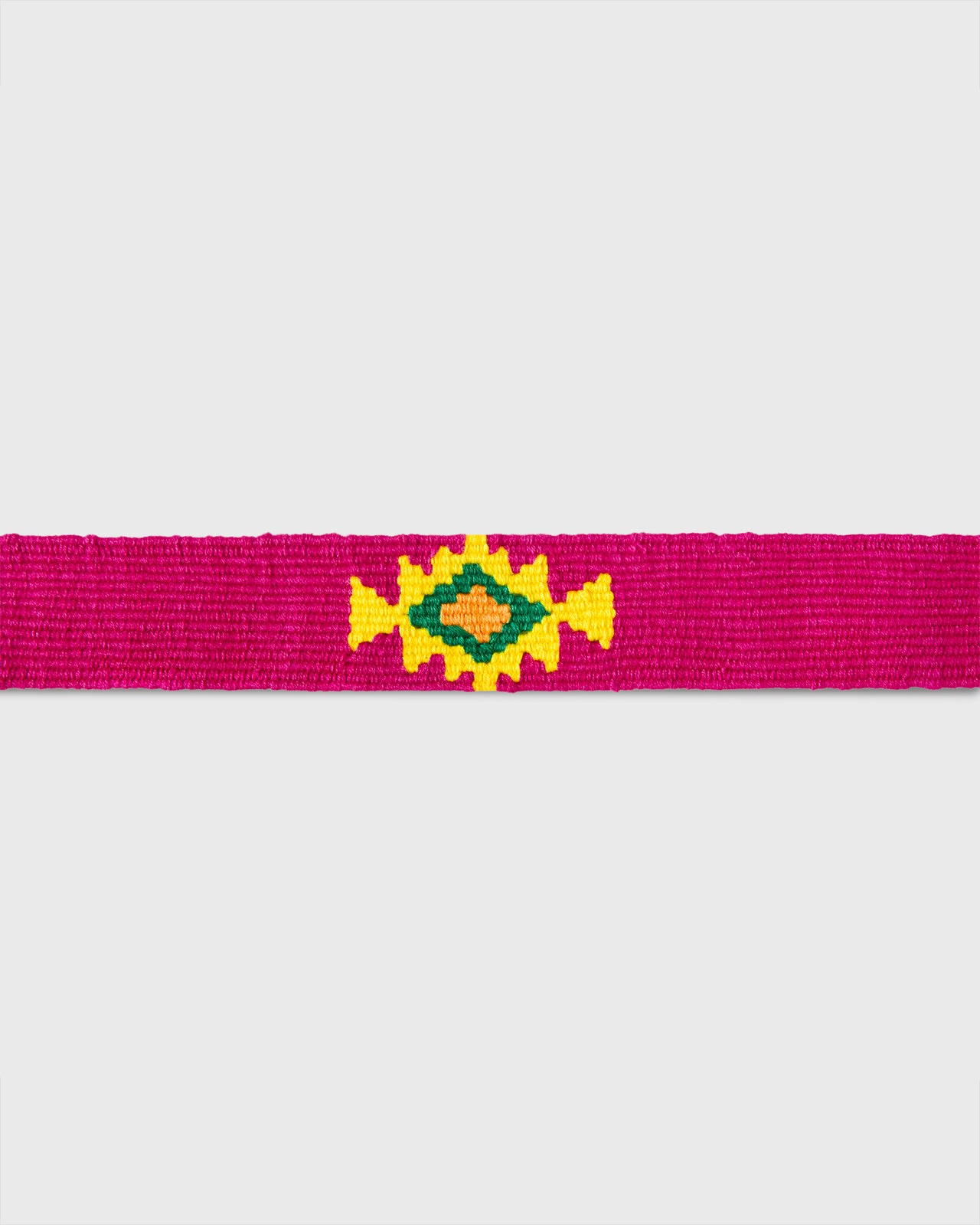 Hand-Loomed D-Ring Belt in Pink Tribal