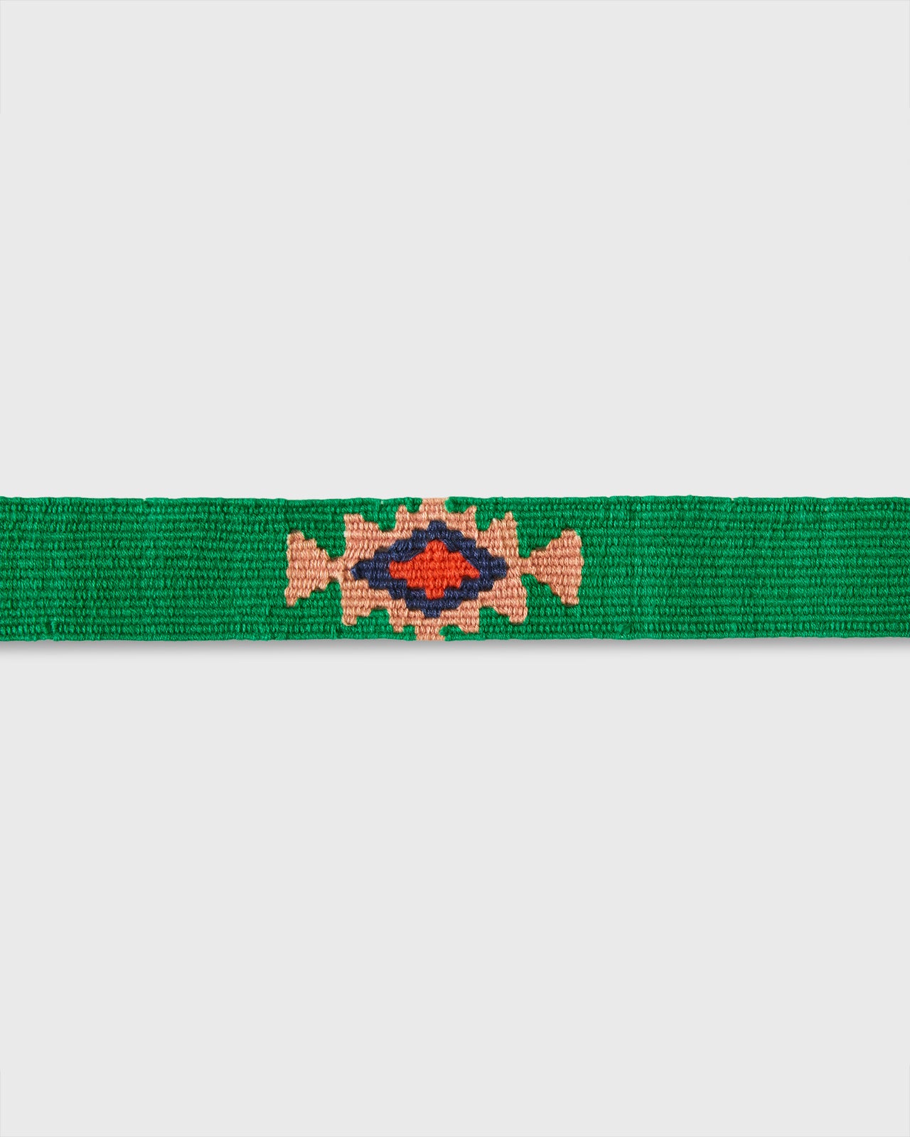 Hand-Loomed D-Ring Belt in Pine Tribal
