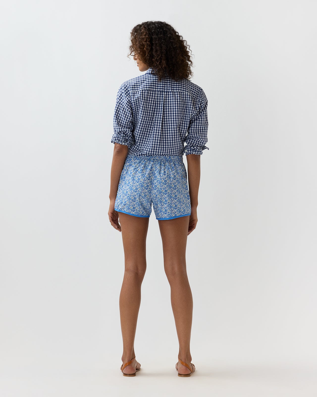 Boy Shorts in Blue Betsy Ann Liberty Fabric