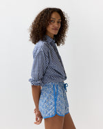 Load image into Gallery viewer, Boy Shorts in Blue Betsy Ann Liberty Fabric
