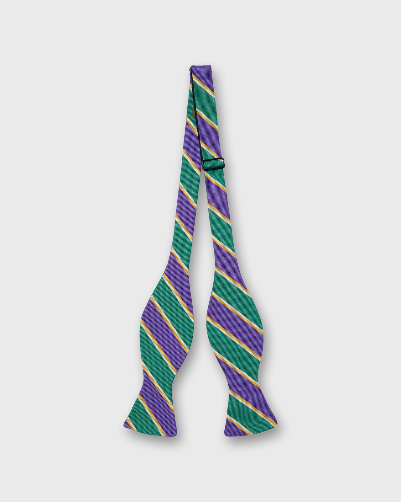 Silk/Cotton Bow Tie in Violet Hubbard Stripe