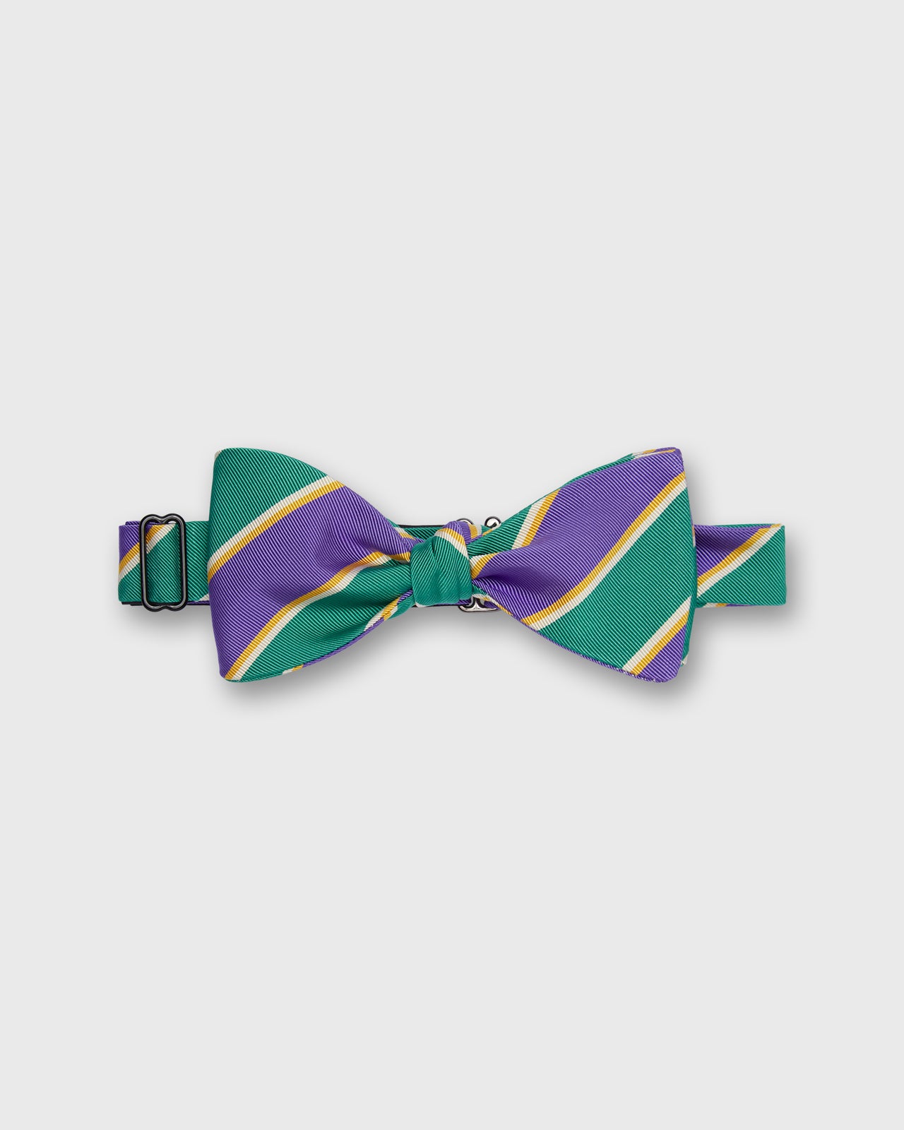 Silk/Cotton Bow Tie in Violet Hubbard Stripe