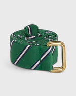Load image into Gallery viewer, D-Ring Belt in Forest/Navy Queens Stripe
