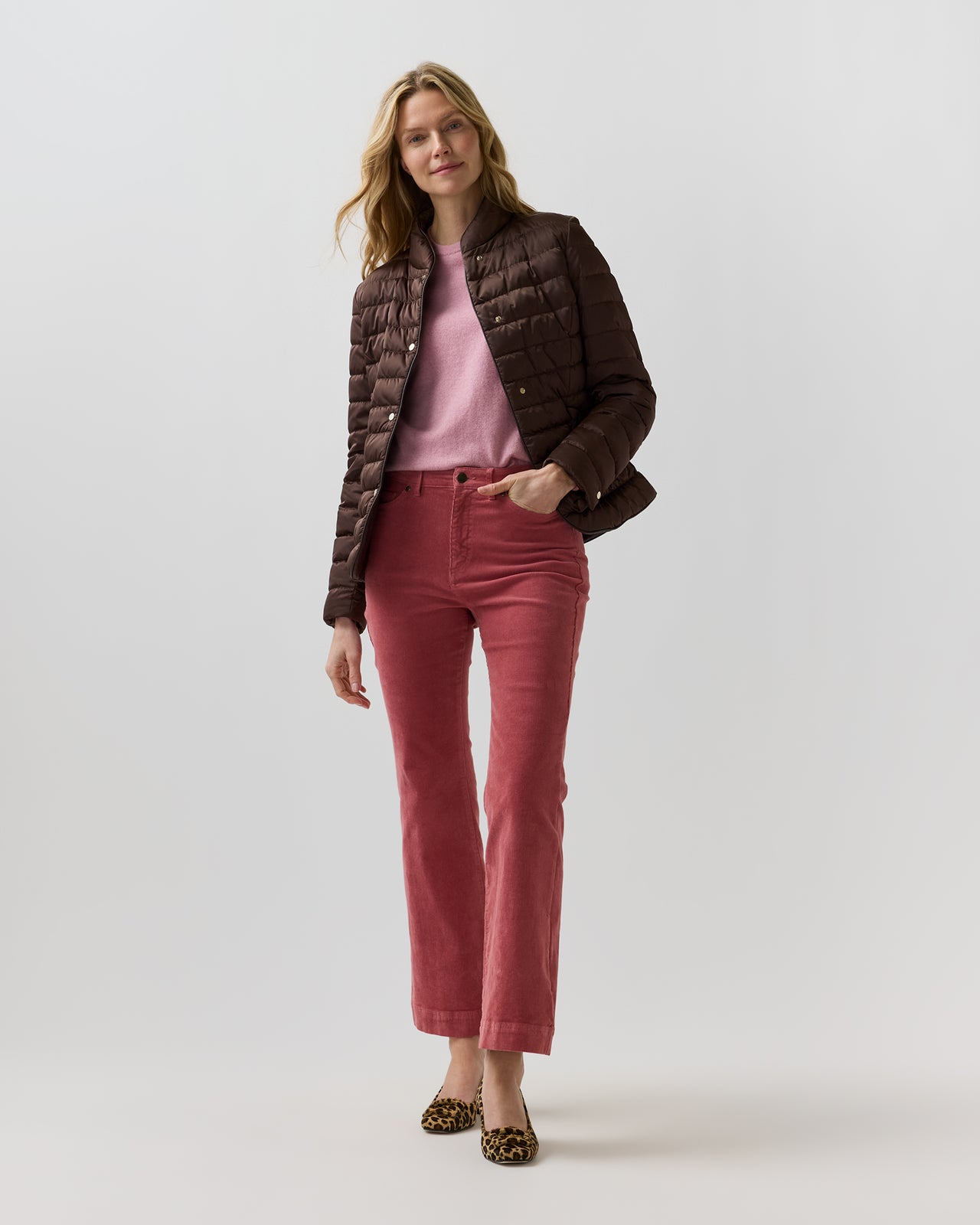 Quilted Blazer in Dark Brown