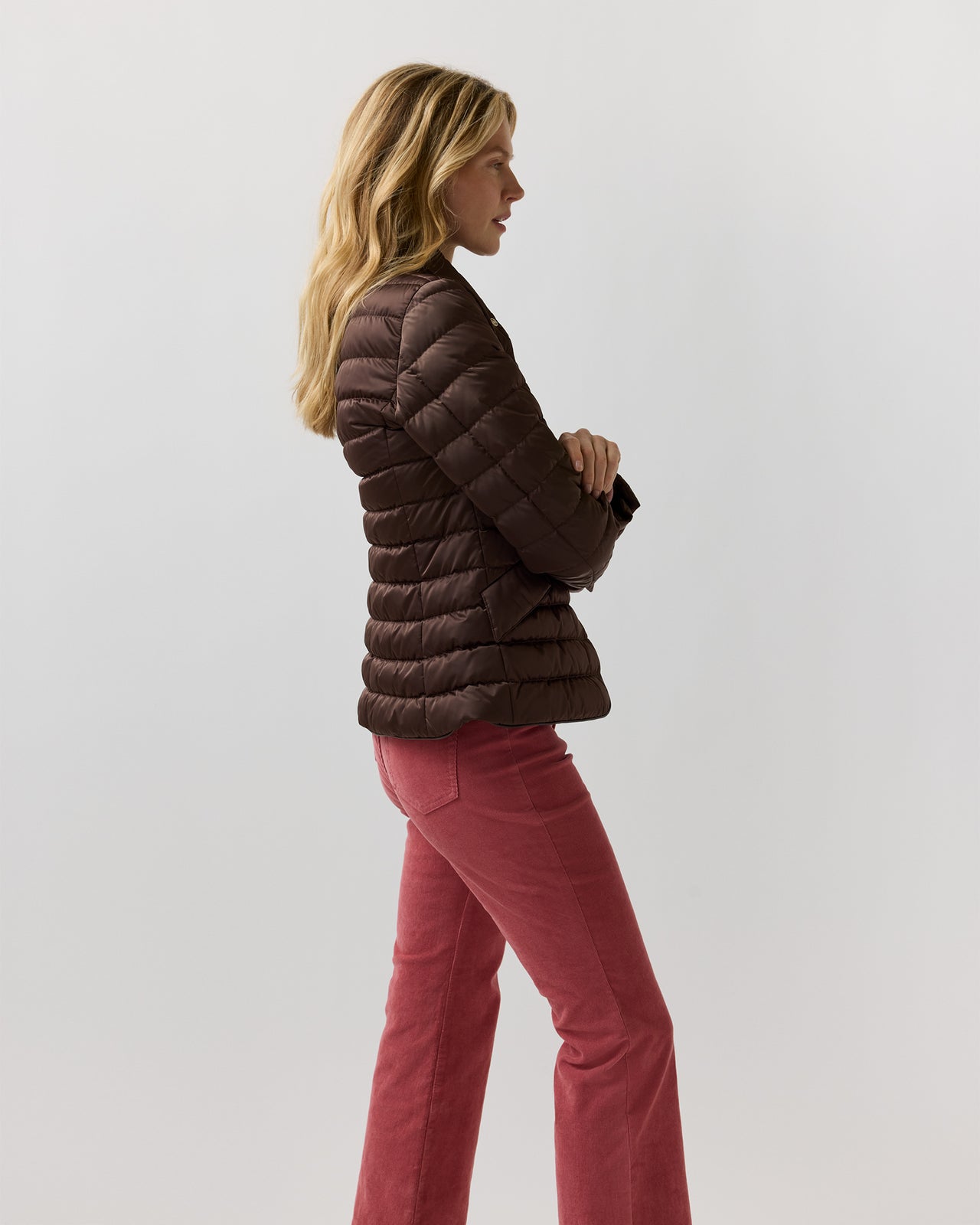 Quilted Blazer in Dark Brown