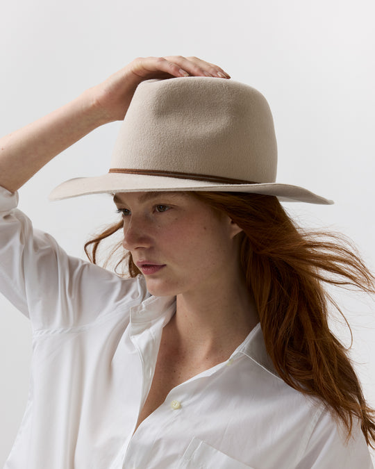 Luxe Amelia Hat in Bone/Chocolate