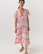 Load image into Gallery viewer, Gasira V-Neck Caftan in Kiremiti Pink
