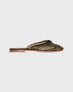 Load image into Gallery viewer, Joy Mule in Brown/Gold Metallic Floral Jacquard
