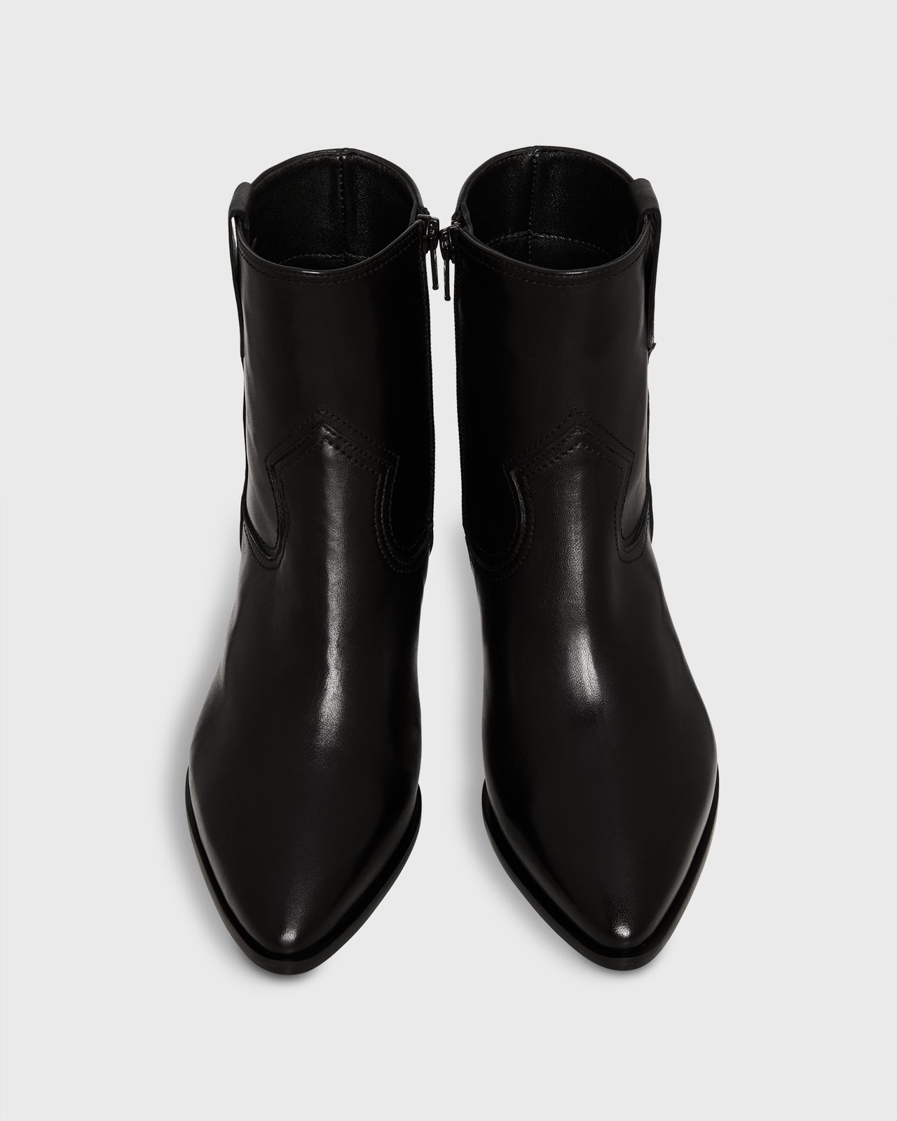 Lou Western Boot in Black Leather